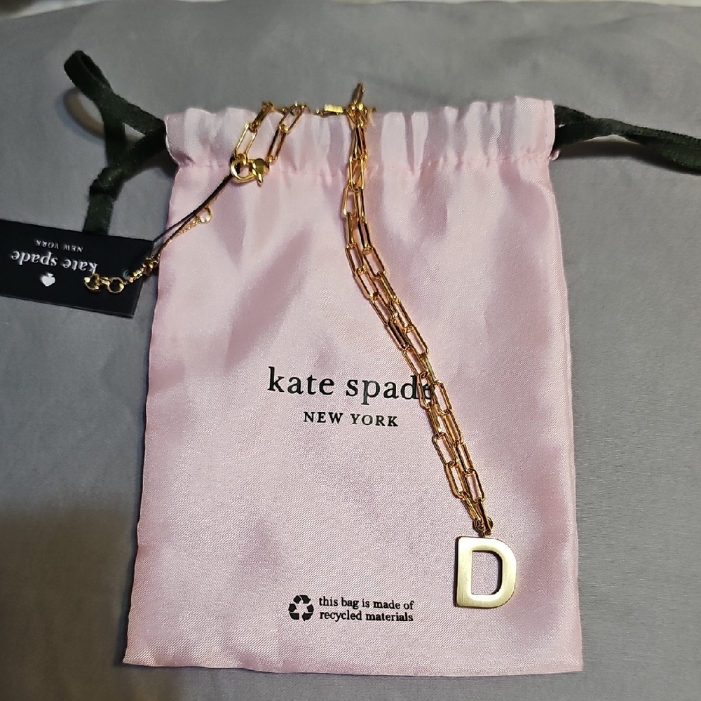 Kate Spade Gold Chain Necklace with Initial D